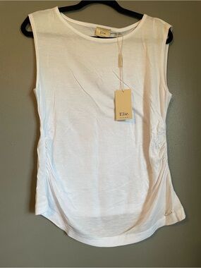 NWT Elie. Tahari Sz Med Women’s White Sleeveless Light Fitted Tank Top Ret $38!